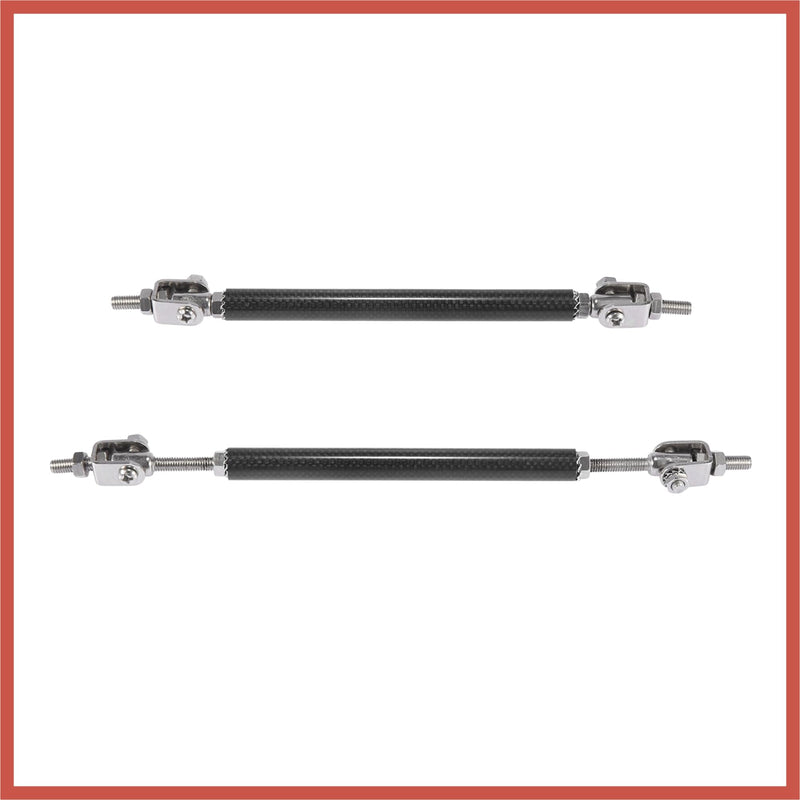 ACROPIX 2pcs 7"-9" Car Adjustable Front Bumper Lip Splitter Strut Tie Rod Bar Universal Black Carbon Fiber Pattern Car Parts