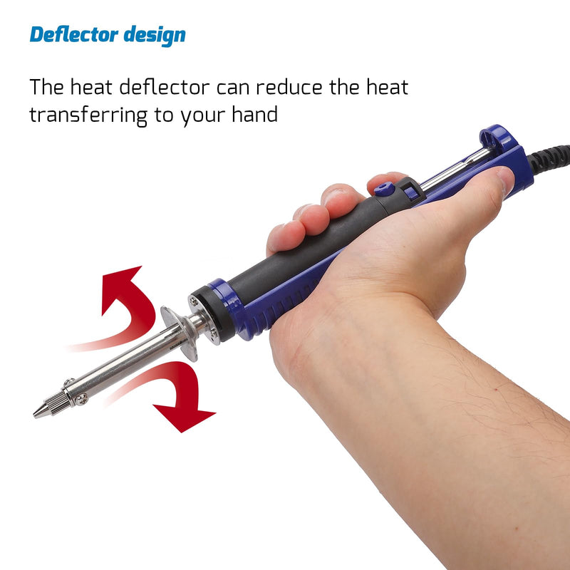 WEP 929D-V 2 IN 1 Desoldering Iron Electric Solder Sucker with 5 Nozzles 0.8/1.0/1.2/1.5mm Soldering Tool Kit with Built-in Desoldering Pump, Iron Stand, Sponge, Cleaning Pin Solder Remover