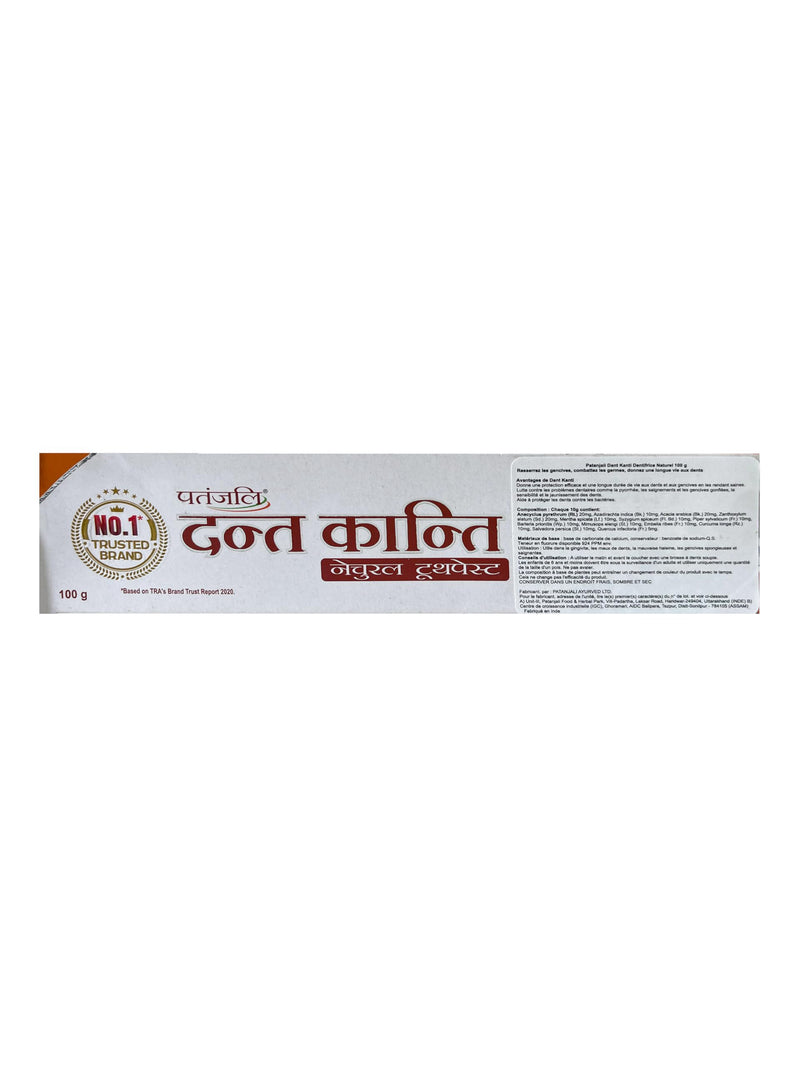 Patanjali Dant Kanti Natural Toothpaste 100gm / 3.38 fl oz - (Pack of 10)