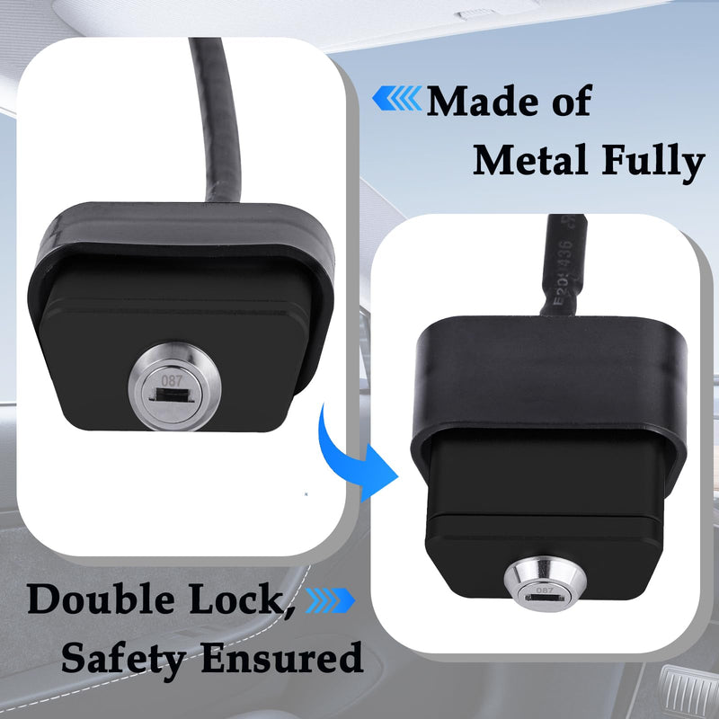 Metal Anti-Theft OBD2 Port Lock, Car OBD2 Protector Device OBD Locking Cap Preventing Access to Vehcles Computer Through OBD2 Port with 2 Keys - Black