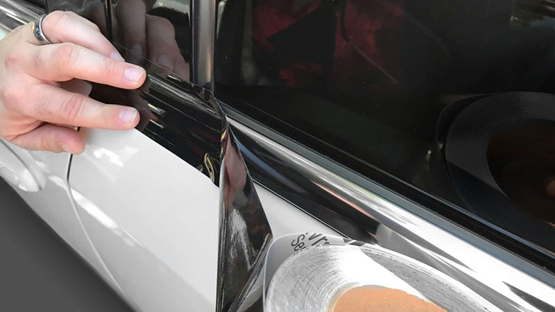 2 inches x 25 feet Gloss Black Vinyl Wrap Kit for Black Out Chrome Remove Window Trim Door Trim with Tool Kit 2 inches x 25 feet