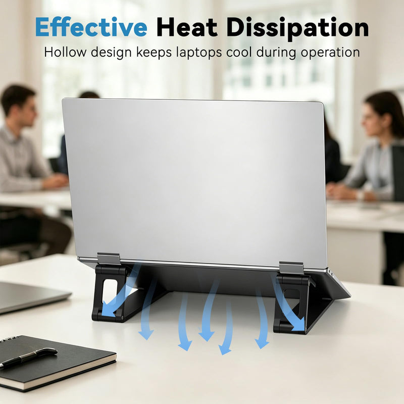 Laptop Stand for Desk ABS+Metal Portable Computer Riser Notebook Holder Printer Stand Office Desk Accessories Compatible with MacBook Air, Pro, Dell, HP, Lenovo and All 10-17" Laptops