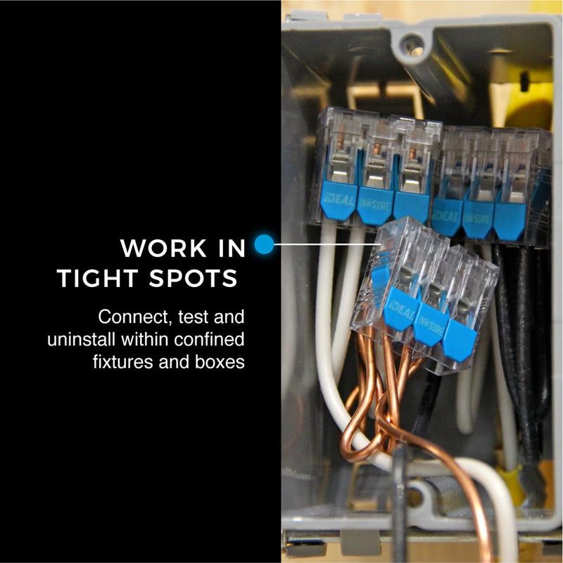 Ideal Electrical in-Sure Lever Wire Connector,10 AWG, 2-Port (30-10L32), Box of 100—Compact Releasable Connectors for Solid and Stranded Wires 2 Port / 10-22 AWG