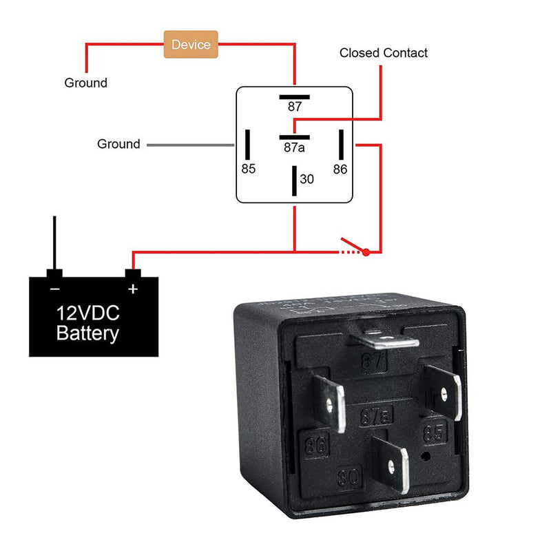 2 Pack Car Relay 4 Pin 12V 40 Amp Model No : JD2912-1H-12VDC 40A 14VDC, Car Relay Switch Auto Switches & Starters 2