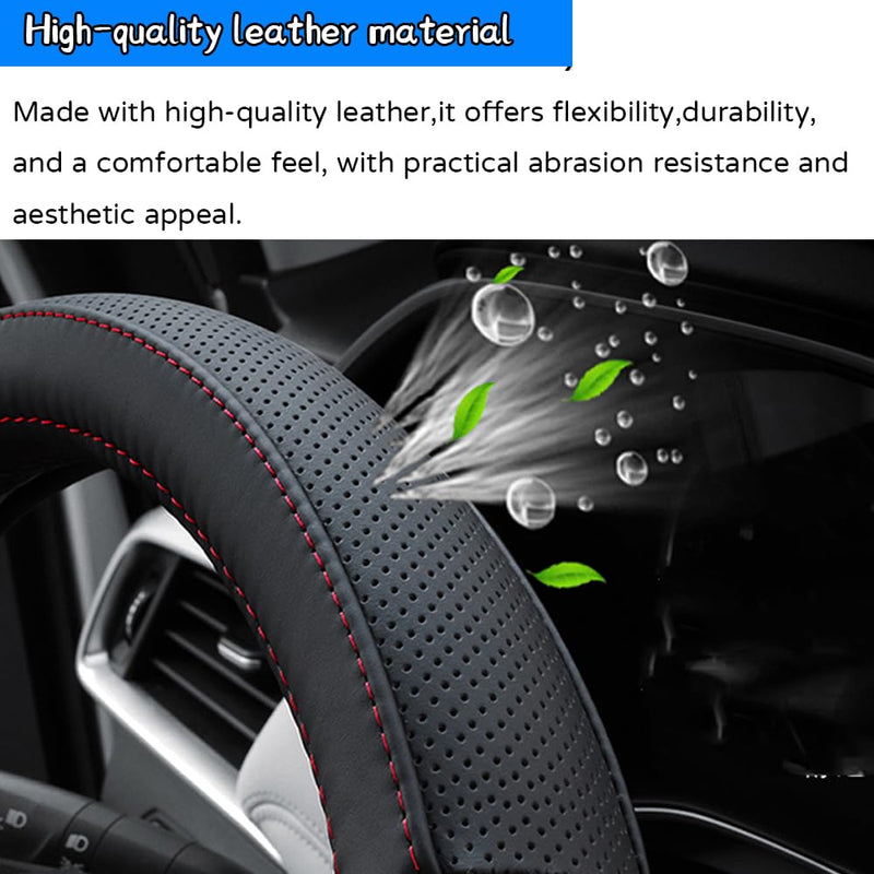Kakash Custom Interior Accessorie for Mitsubishi Outlander Outlander PHEV Steering Wheel Covers Non-Slip Sporty Racing Faux Leather Ergonomic Comfortable Handle 1Pcs/Set(Red Stitching+Blue Stitching) Red stitching+blue stitching