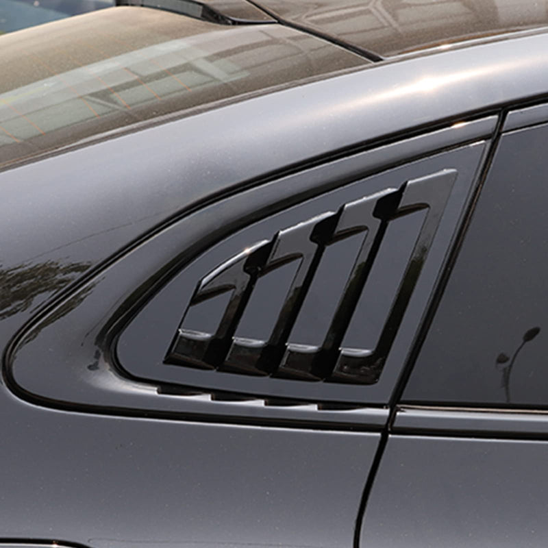 for Chevy Malibu 2016-2024 Rear Side Window Louvers, Racing Style Louvers Air Vent Scoop Shades Cover Blinds 1Pair - Glossy Black