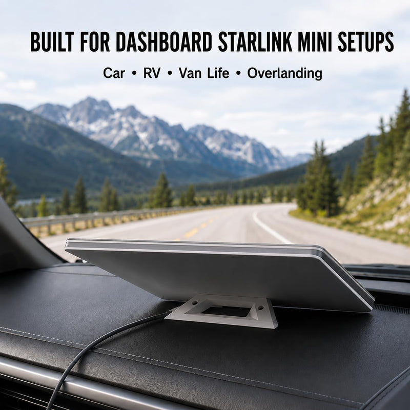 Anti-Glare Dashboard Panel for Starlink Mini, Windshield Glare Reducer | Helps reduce windshield glare, supports normal Starlink Mini signal, and avoids significant added heat from dark full covers