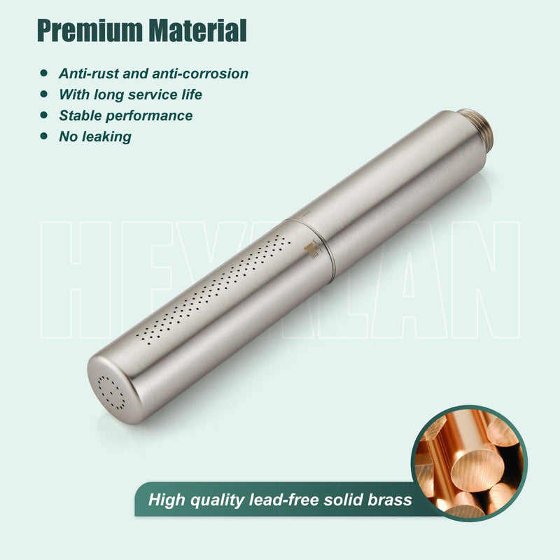 Heyalan Hand Held Shower Wand, High Pressure Handheld Head with Strong Flow, Luxury Spray for Bathroom,Dual Function,Brushed Nickel Dual Functions Brushed Nickel