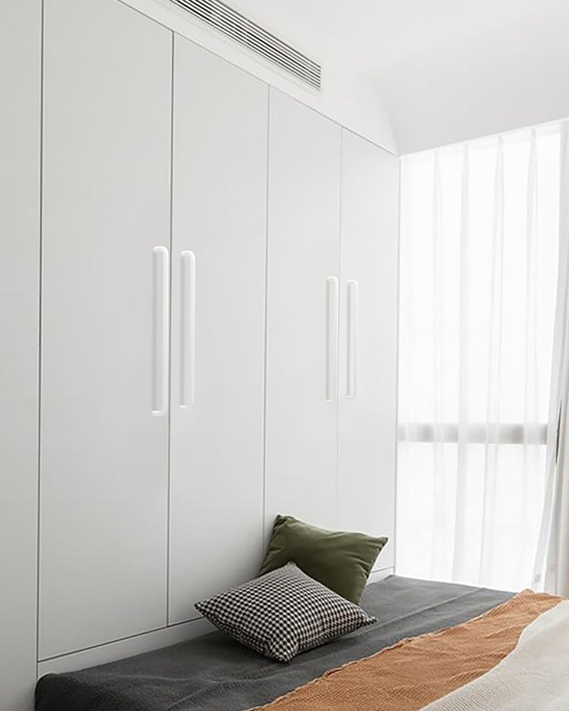 5 Pack White Kitchen Cabinet Handles 12.6 Inch Hole Center Long Handle Wardrobe Pulls Drawer Bathroom Cabinet Handles Bedroom Closet Door Pulls (5, Bright White, 12.6 Inch(320mm)) 12.6 Inch(320mm) 5