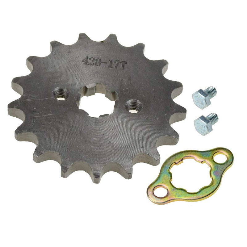 HIAORS 428 17T 17mm Motorcycle Front Engine Sprocket for 50cc 70cc 110cc 125cc 140cc 160cc TaoTao Roketa Coolster Sunl Lifan Chinese ATV Quad Dirt Bike EG428-17T-17mm