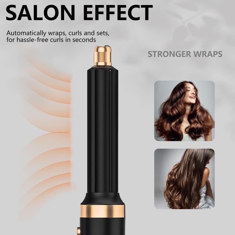 TANSHINE Foldable 5 in 1 Auto Wrap Hair Styler Brush | Foldable rotating handle, 1000W, dual voltage 100-240V, 3 temps 50/80/105°C, 5 heads, ionic, UK plug