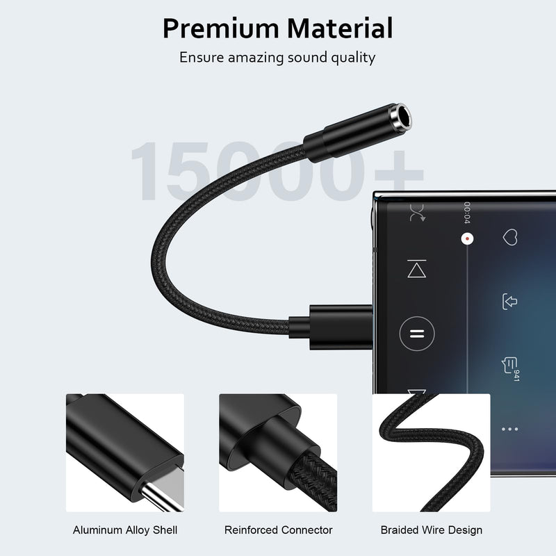 USB C to 3.5mm Audio Adapter Samsung Type C to Headphone Jack Adapter Aux | Dongle Cable for Samsung Galaxy S26 Ultra S26+ S26 S25 Ultra S25 FE Edge S25+ A37 A57 A17 A16 5G A36 A26 A56 S24 S23 S22 S21