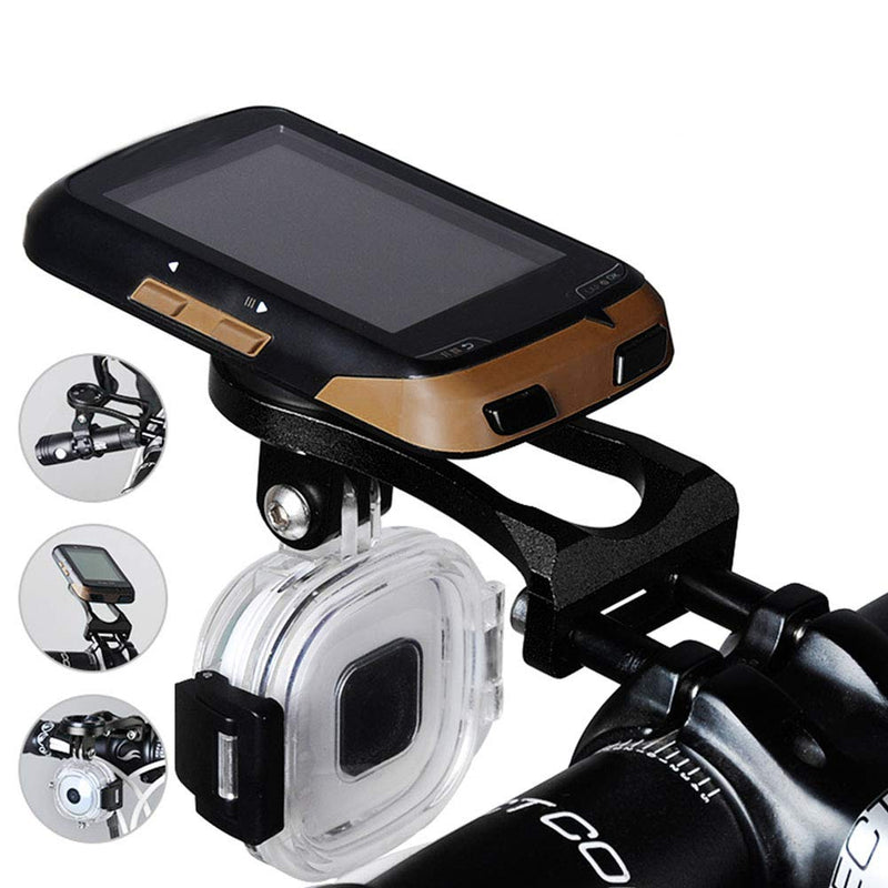 Metal Bike Computer Mount, Adjustable Out Front Bicycle GPS Bracket Holder (Black) Black