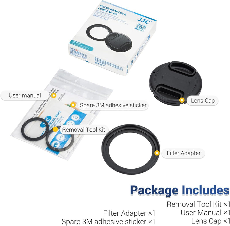 JJC 58mm Metal Filter Adapter for Panasonic Lumix S 26mm F8 Lens (Leica L) Lens, Filter Adapter Ring + Lens Cap Cover kit for Lumix S 26mm F/8 S-R26 Pancake Lens, Compatible with 58mm Filter Lens Cap 58mm Filter Adapter + Lens Cap