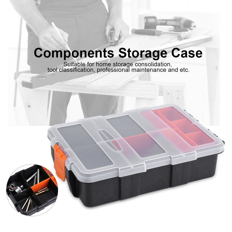 Tool Box Organizers, Components Storage Box Small Parts Tool Box Holder Hardware Storage Box Tools Organizer Container with Removable Plastic Dividers