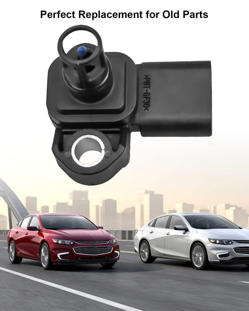 Intake Air Pressure and Temperature Sensor Replace 12681993 Fit for Chevy Equinox Cruze Malibu Silverado GMC Terrain Sierra Buick Cascada Encore 2016-2022 Replace 225-1174 12670600 5S15725