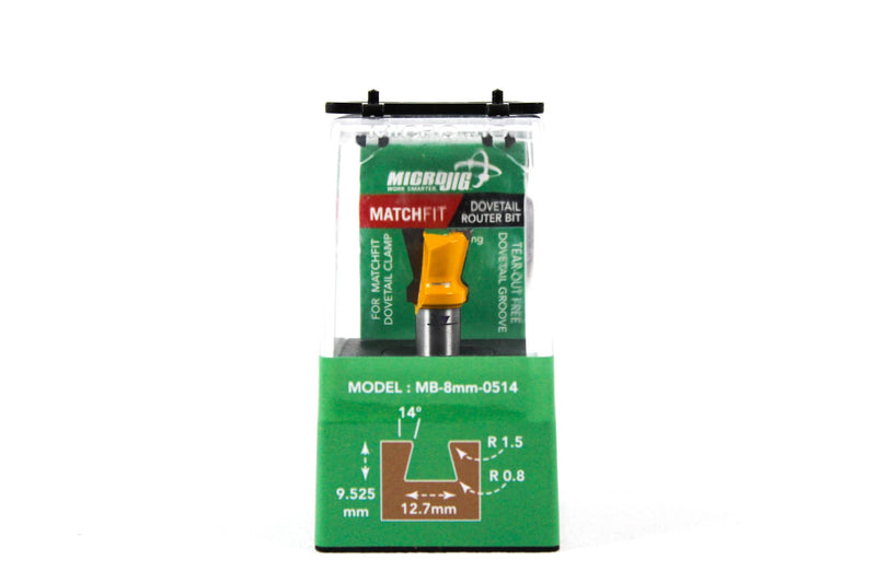 Microjig Matchfit MB-8MM-0514 Dovetail Router Bit 8Mm Shank