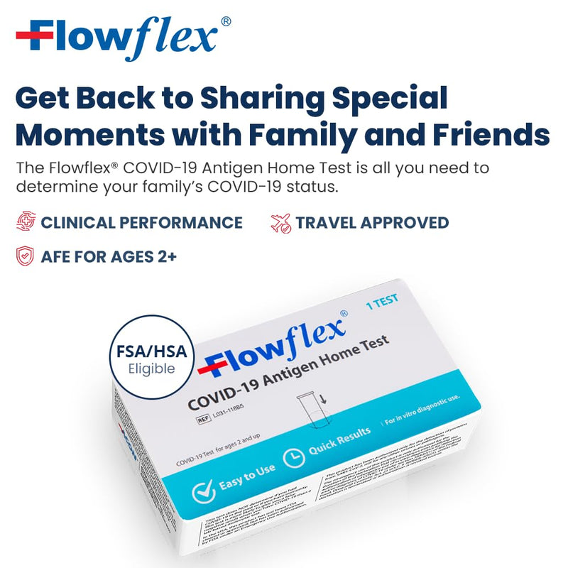 COVID Home Test Kit by Flowflex, Rapid Results in 15 Minutes, Trusted OTC COVID-19 Antigen Testing Kit, FSA and HSA Eligible, Easy to Use & No Discomfort, 1 Pack 1 Test 1 Pack, 1 Test
