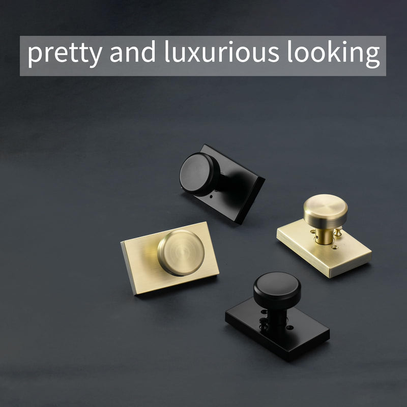 Black Door Knobs with Non Locking,Interior Door Handles for Hall & Passage Door Use 1 Matt Black