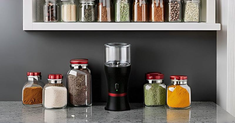 Pulsar King Kut Easy to Use Portable Electric Grinder for Spices, Herbs, & More, With Removable Chamber, Stainless Steel Blade, 1000mAh Battery - Black