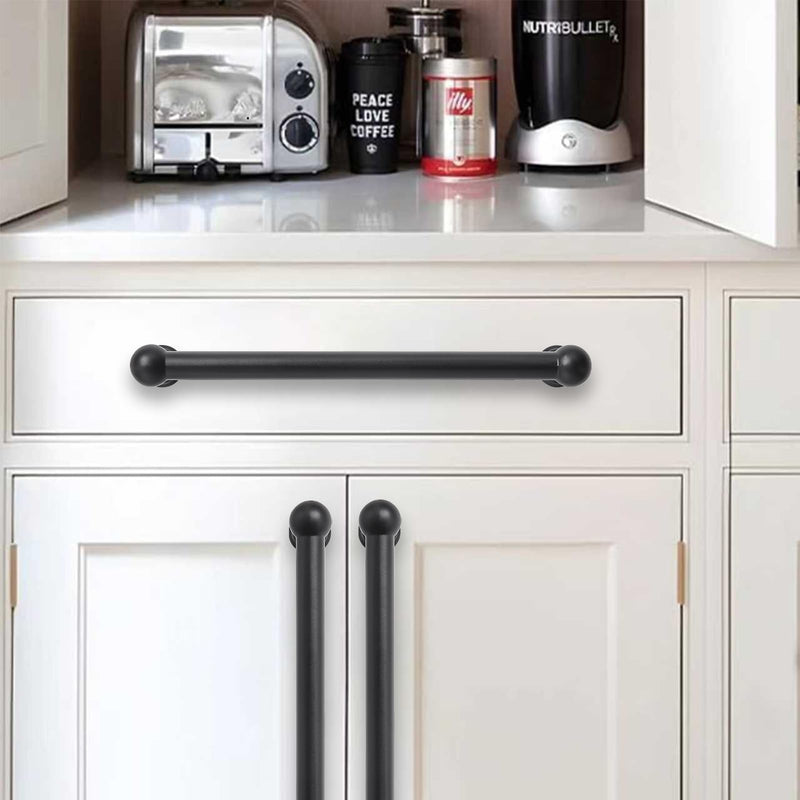 2 Pack Champagne Bronze Cabinet Pulls - Elegant Satin Brass Handle for Drawers and Cabinets, 12 Inch Hole Center, Modern Kitchen & Bathroom Hardware. Black 2