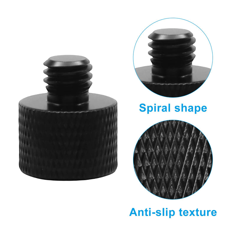 13 Pcs Black 8 Types Mic Stand Adapter Set | with Extension Tube, Thread Converter Screw Adapter，3/8 to 5/8 and 1/4 ，for Mic Boom Arm Camera Tripod Light