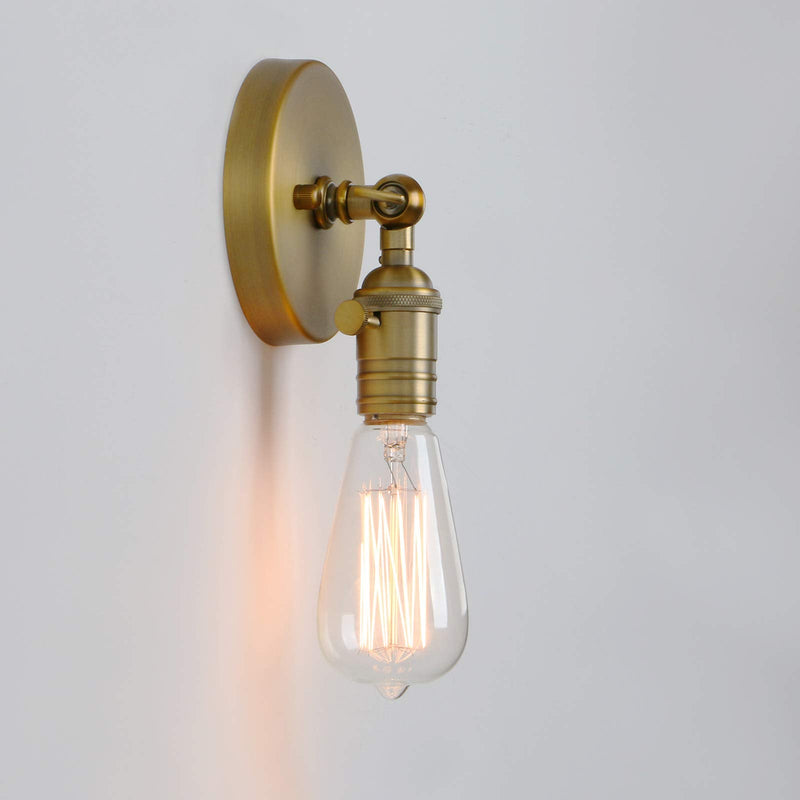 PERMO Minimalist Single Socket 1- Light Wall Sconce Lighting with On/Off Switch (Anqitue) Antique