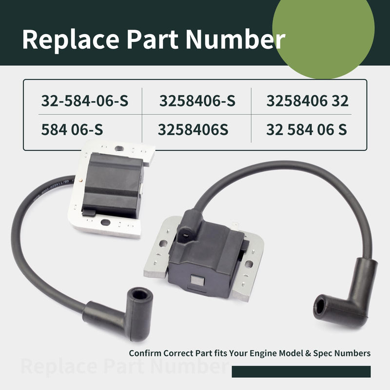 32-584-06-S Ignition Coil Module 2 Pack Compatible with Kohler KT ZT Engines 7000 Series Lawn Mower KT610 KT715 KT740 ZT720 ZT730 Replaces 3258406-S 32 584 06-S 3258406 3258406S 32 584 06 S