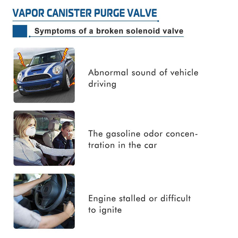 Emission Vapor Canister Purge Valve Solenoid Compatible with 2004-2009 Chevy Silverado 1500 2500 3500 Tahoe GMC Sierra Escalade Yukon Avalanche Vent Control Solenoid Replaces #B214-1105 12581282