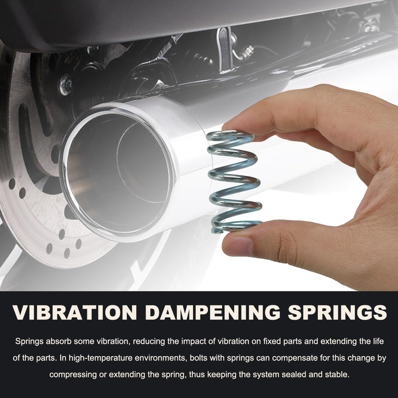2 PCS Exhaust Bolt and Spring, Automotive Premium Grade Exhaust Spring Screw with Nut, Universal Exhaust Spring Bolt Suitable for Cars Trucks and SUVs, Car Accessories