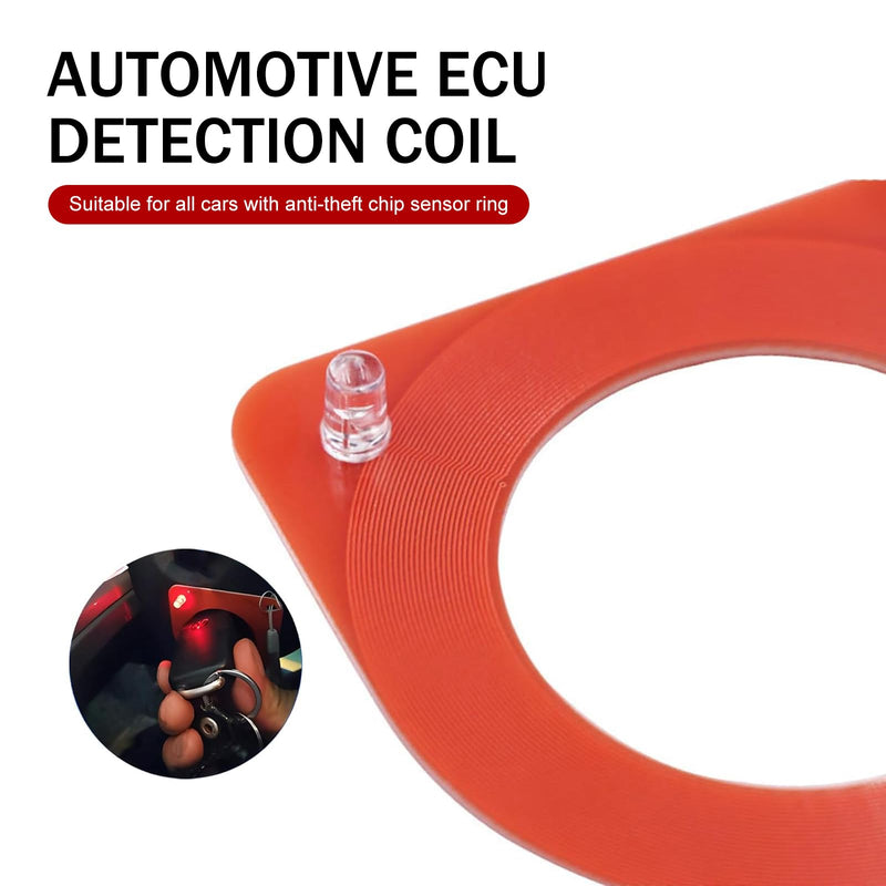 2 PCS Car Key ECU Test Coil, ABS Automatic Ignition Coil Tester for Checking The Lock Ring, Auto Key Lock Chip Antenna Tester, Anti-Theft Auto Diagnostic Tool, Universal for Most Cars (Red)