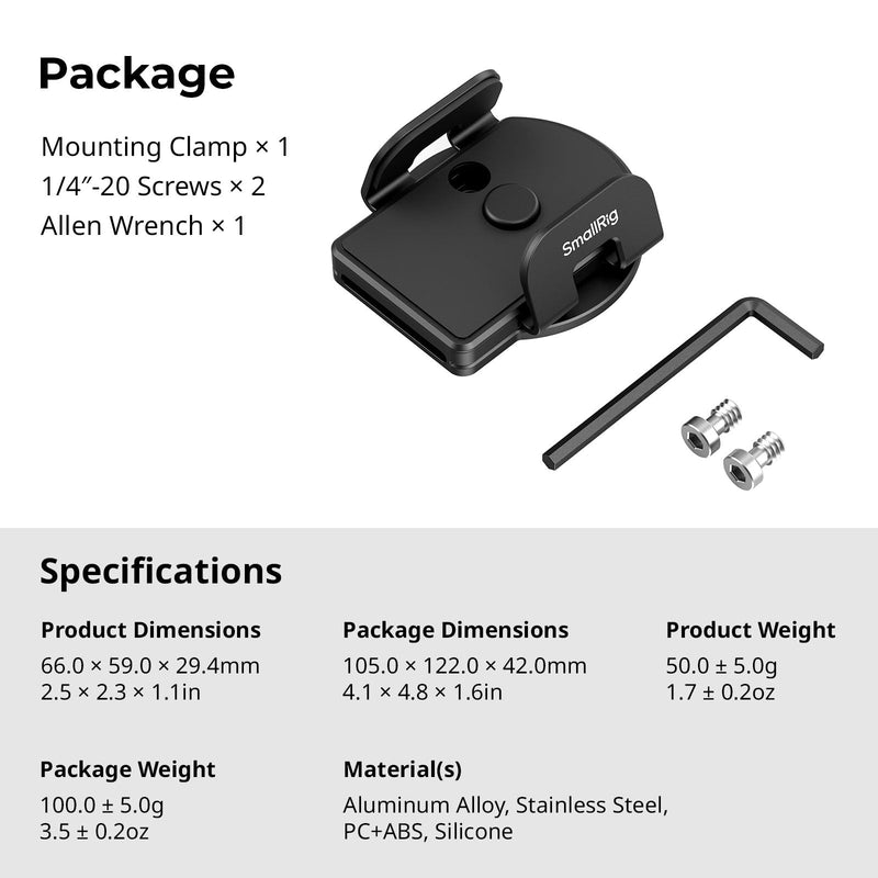 SMALLRIG Phone Mount Bracket SSD Holder for MagSafe, 1.6-2.4in Wide Clamping, for Samsung T5 T7 SSD, for SanDisk SSD, for iPhone 16/15/14/13/12, Universal SSD Drive Holder for Camera Cage - 5397 Clamp