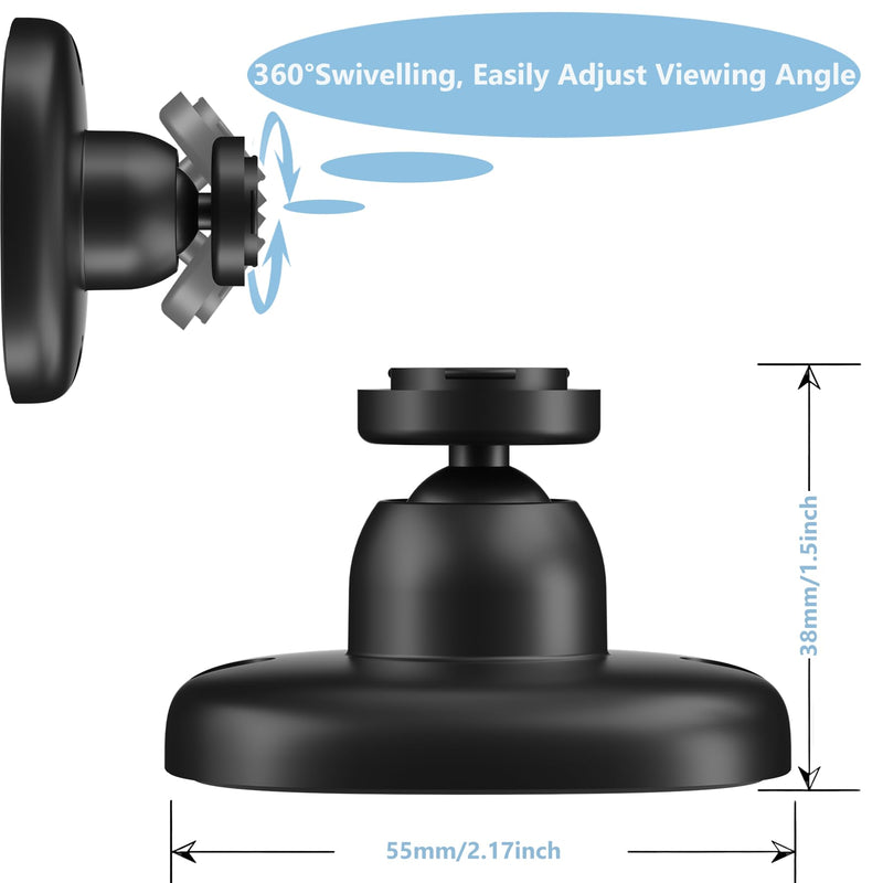 3 Pack Strong Adhesive Wall Mount Bracket Compatible with Blink Mini/Outdoor 4 (4th Gen) Camera, 360° Adjustable Indoor/Outdoor Wall Mount Stand, Easy to Install (Black) Black