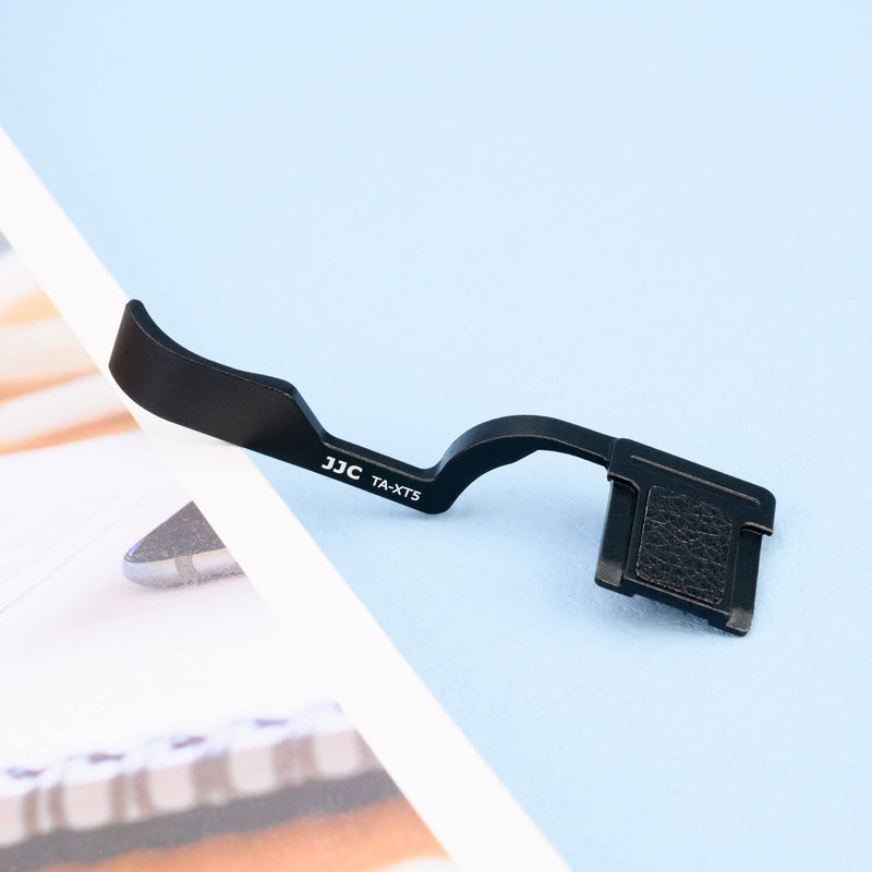 JJC Deluxe Aluminum Alloy Metal Thumb Up Grip for Fuji Fujifilm X-T5 XT-5 X-T4 X-T3 XT5 XT4 XT3 Camera with Hot Shoe Cover Protector Thumb Rest Support Black for Fujifilm X-T5 X-T4 X-T3