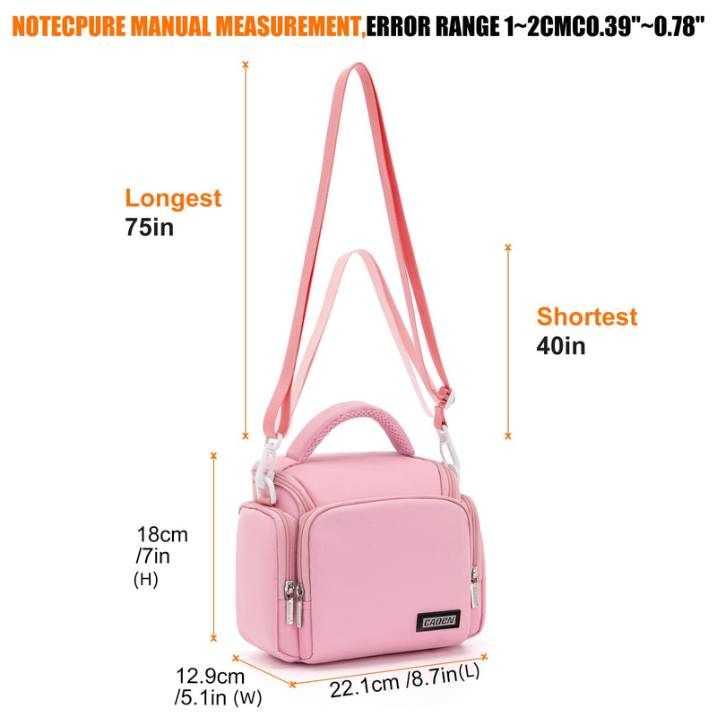 CADeN Compact Camera Shoulder Crossbody Bag Case Compatible for Nikon, Canon, Sony SLR/DSLR Mirrorless Cameras and Lenses Waterproof(1.0 S, Pink) 1.0 S