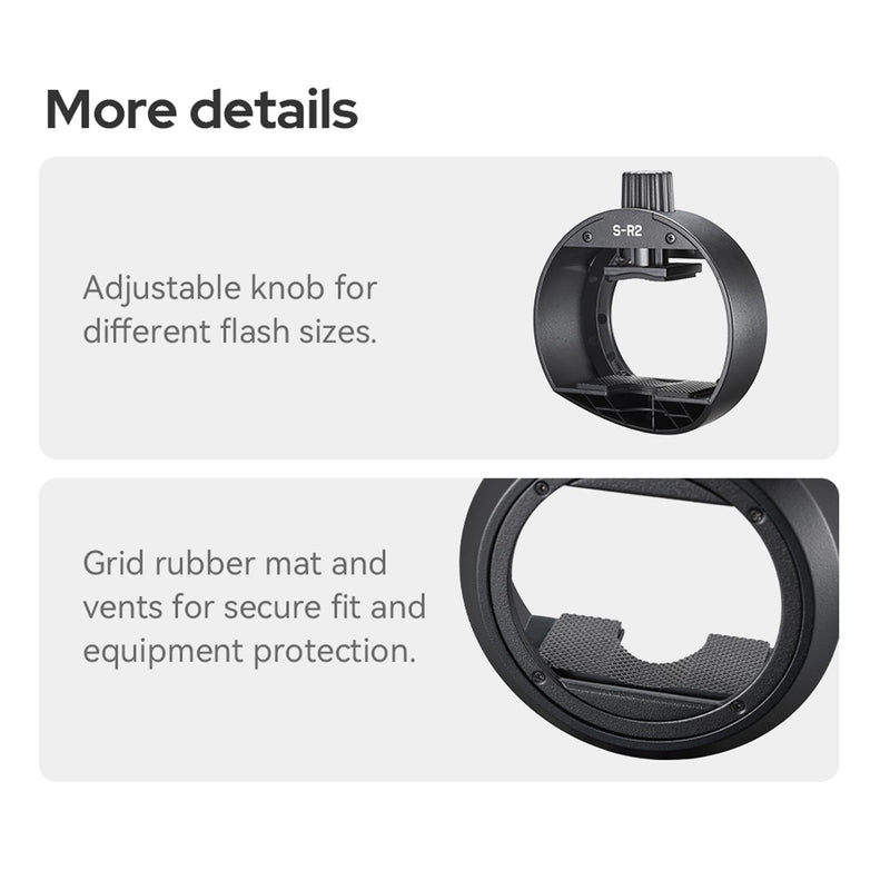 Godox S-R2 Round Head Accessories Adapter with AK-R1 Round Head Accessories for Godox AD200Pro II AD200 Pro,V860III,TT685II,TT520II,Compatible with Canon with Nikon with Sony Camera Flash Speedlight