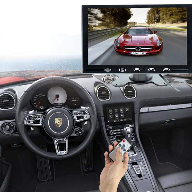 CAMECHO 9 Inch LCD Monitor HD Color Screen, 2 Video Input/HDMI/VGA, Support Car Backup, Mini PC Display, CCTV, Home Security, with Remote Control