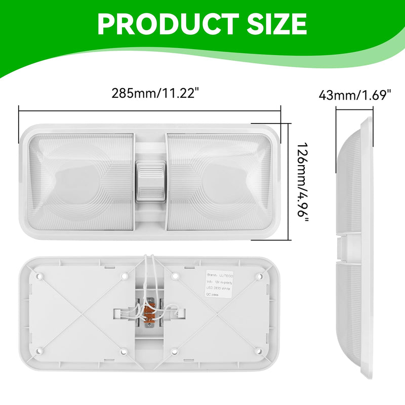 RV Light Interior, RV Ceiling Light 12V, 4500K 1100LM RV Led Lights Fixtures,7W Camper Lights with Switch for RV Trailer Camper Boat Car (Natural White, 1PCS) 1PACK
