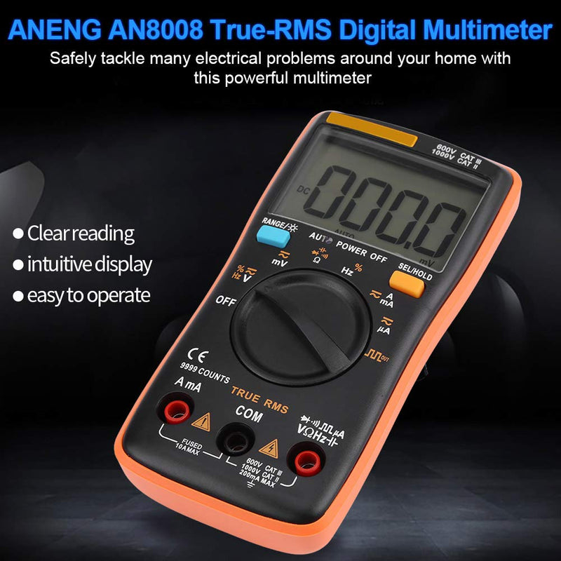 AN8008 Digital Multimeter, Automotive Multimeter, Multimeter Tester AC Voltage Ammeter Current Meter Tester (Batteries Not Included)