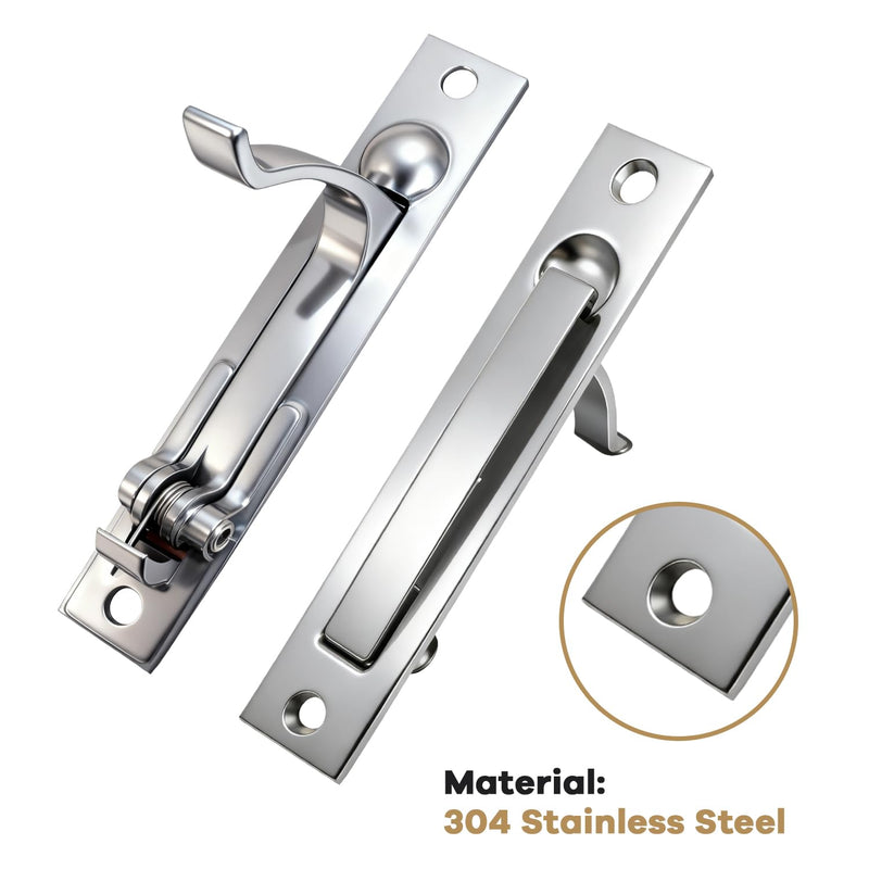 Lethato Brushed Silver Pocket Door Hardware Set, 6 Recessed Flush Finger Pull 3 Edge Pull, Stainless Steel Pocket Door Pull Rectangular Barn Door Hardware Door Handle - 3 Pack 3 Sets with Pull - Brushed Silver