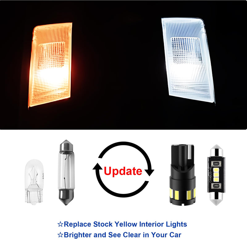 EASY EAGLE 12Pcs Super Bright LED Interior Lights, 6000k White Bulb Kit for Chevy Silverado 2007 2008 2009 2010 2011 2012 2013 All Models Light Accessories+Install Tool Chevy Silverado 2007-2013