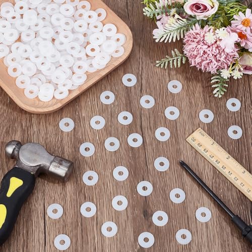 GORGECRAFT 200Pcs Nylon Flat Washers 6mm ID 18.5mm OD Sealing Washer Gaskets Spacer Grommets Hardware Fastener Gasket Ring for Screws Bolts Household Commercial Appliances Electrical Connection 0.73 inch