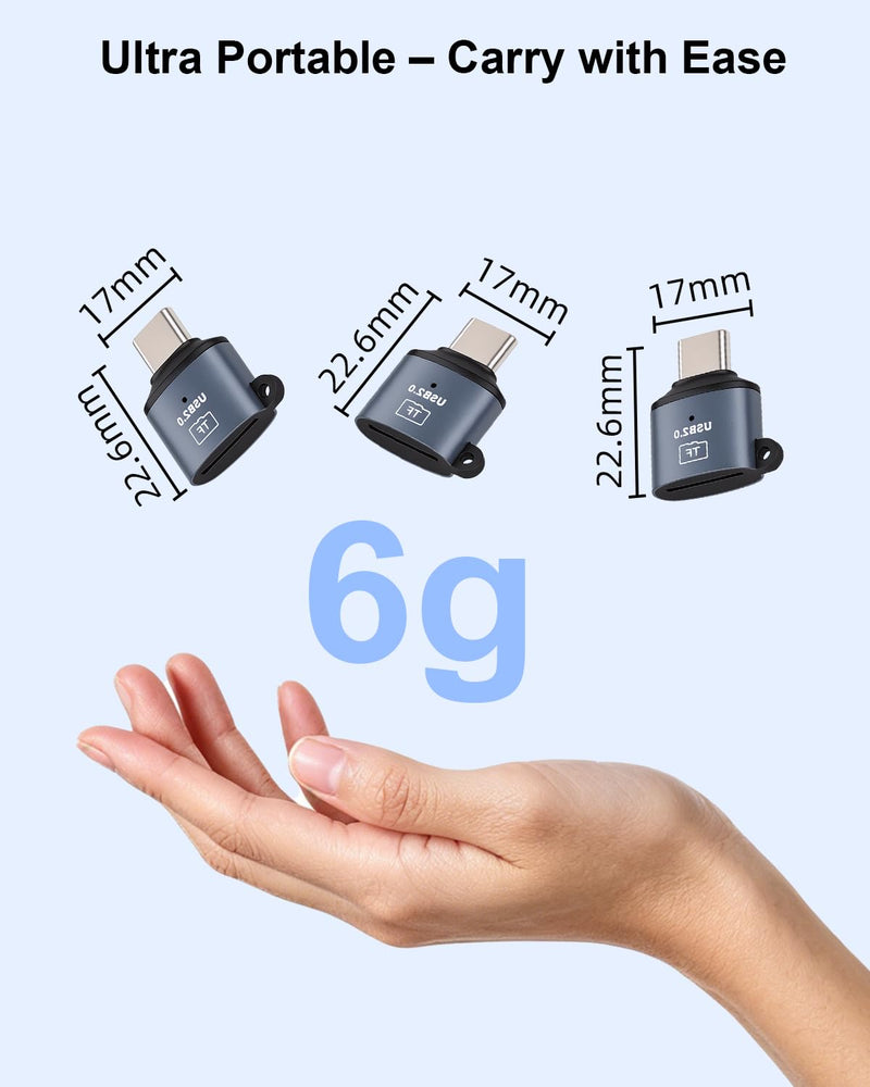 GELRHONR 3Pack USB C Micro SD Card Reader,Type C to Micro SD/TF Card Adapter with Keychain Plug and Play for Laptop,Tablet,Smartphone Type C to TF ,3Pack