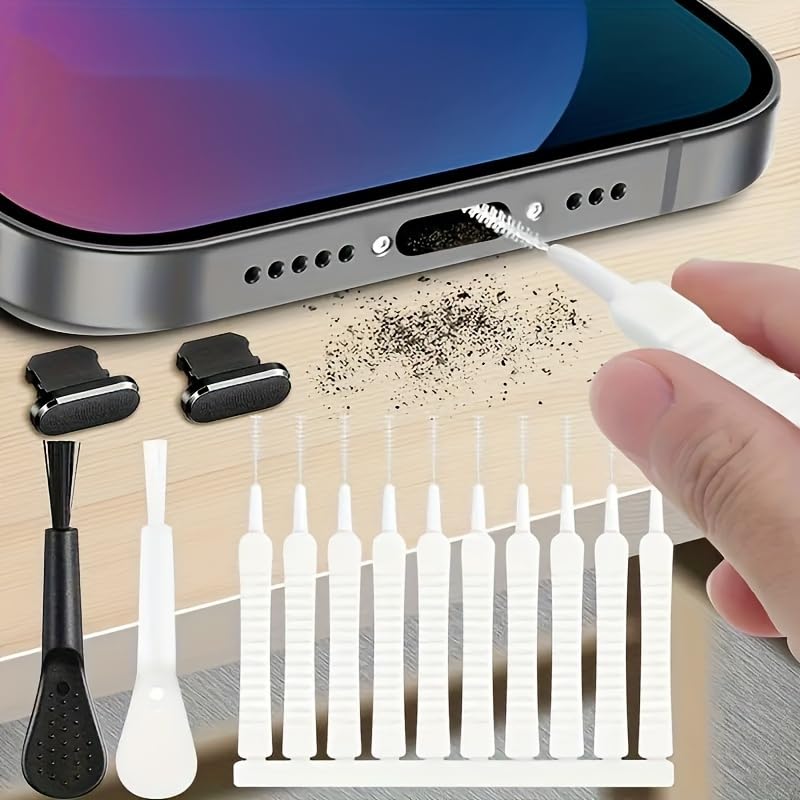 10PCS Ultra Thin Cleaning Tool Kit Precision Micro Brushes Plastic Handles for Charging Ports Speakers Phones Showerheads, 10Pcs Multicolor 10