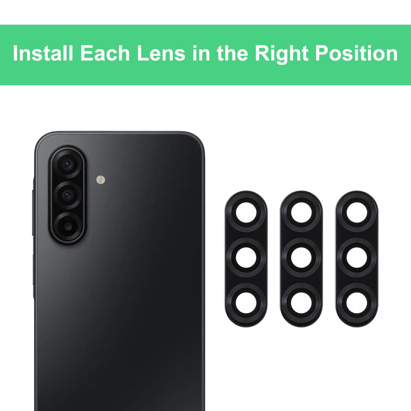 GREEN FUSION 3PCS Rear Camera Lens Glass Replacement Part Compatible with Galaxy A17 4G/5G, with Tools & Instruction