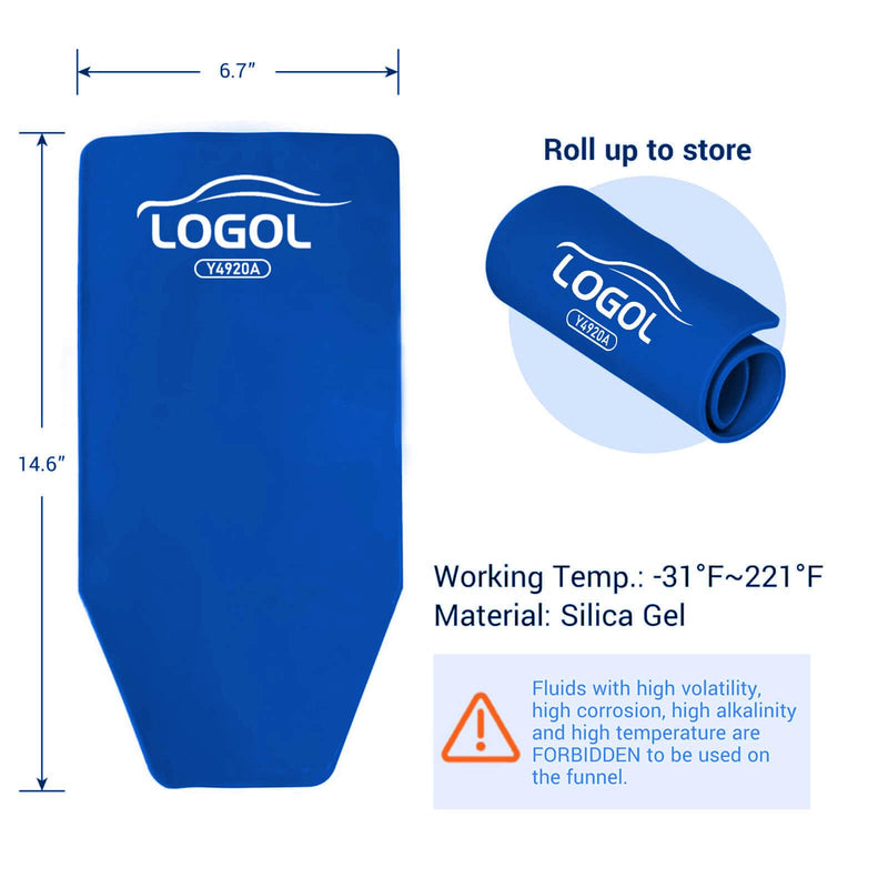 Flexible Funnel Reusable General Oil Change Draining Tool. for Oil Draining and Spill-Free Oil Filling.Flex Funnel Can be Molded Into Different Shape blue