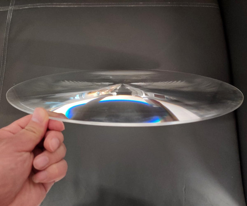 Fresnel Lens Large, Diameter 400mm(15.74"), Focal Length 240mm(9.44"), Solar Death ray for Physics Classroom, Magnifiying Sheet Fire Starter for Solar Heating, Solar Oven, Acrylic Lens (not Glass)