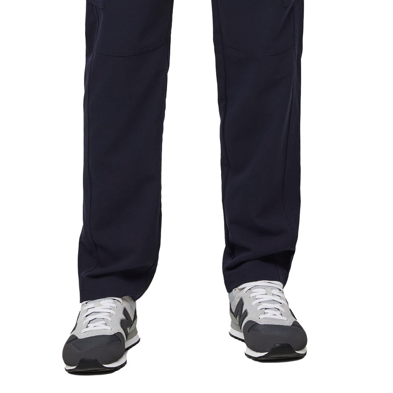 FIGS Axim Cargo Scrub Pants for Men — Classic Fit, Straight Leg, 7 Pockets, 4-Way Stretch, Anti-Wrinkle Regular Medium Navy Blue