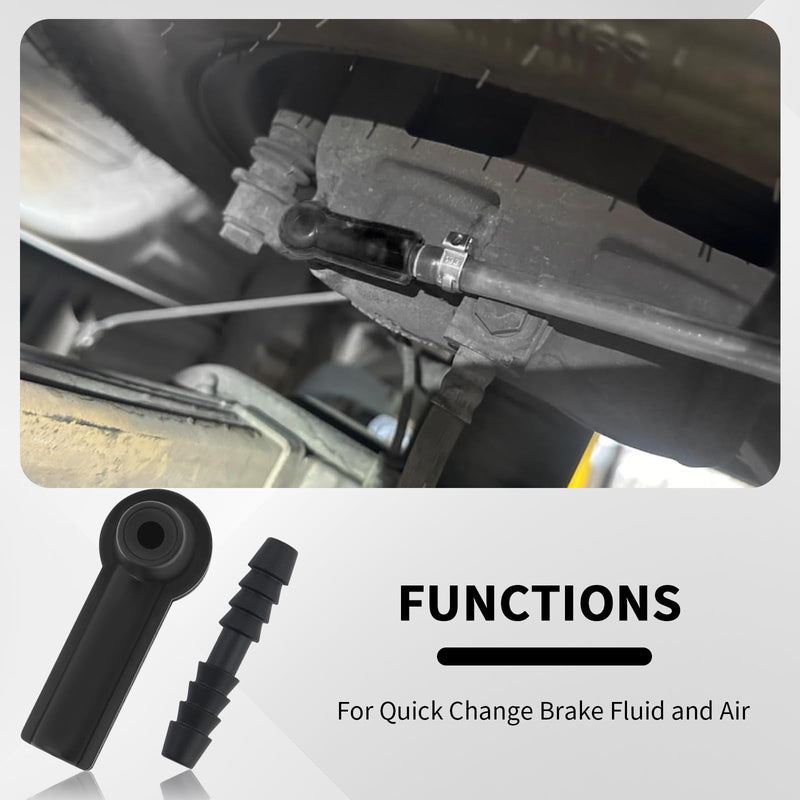 5PCS Brake Bleeder Kit Connector,Brake Fluid Bleeder Kit Bleeding Adapter Joint for Quick Brake Fluid/Air Changes,Brake Bleeder Hose Connector Fit Brake Bleeder Bottle,Vacuum Brake Bleeder