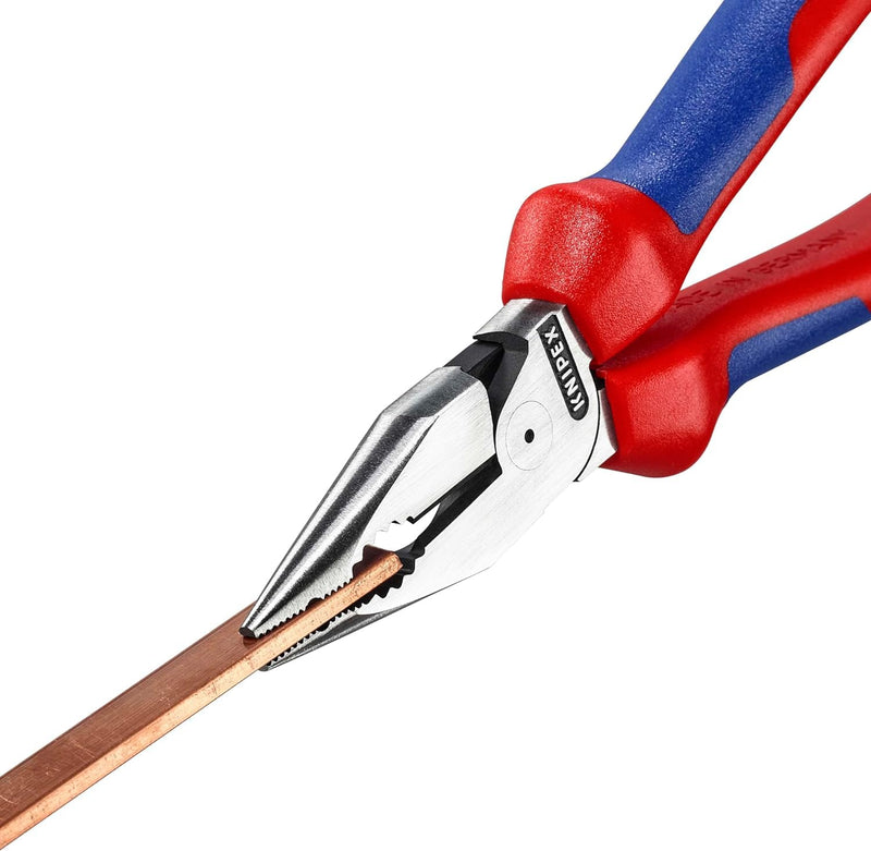 KNIPEX 08 22 185 Pointed Combination Pliers with Comfort Handles Black Atramentized 185 mm